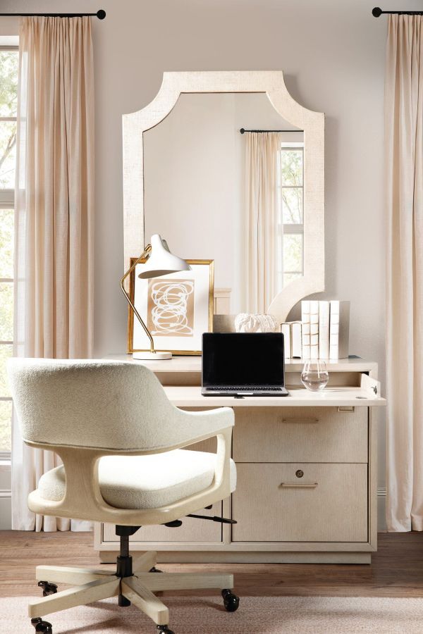 Hooker® Furniture Marlowe Polished Limestone Workstation-3