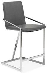 Mazin Furniture Jasmine Chrome/Gray Counter Arm Dining Chair-1
