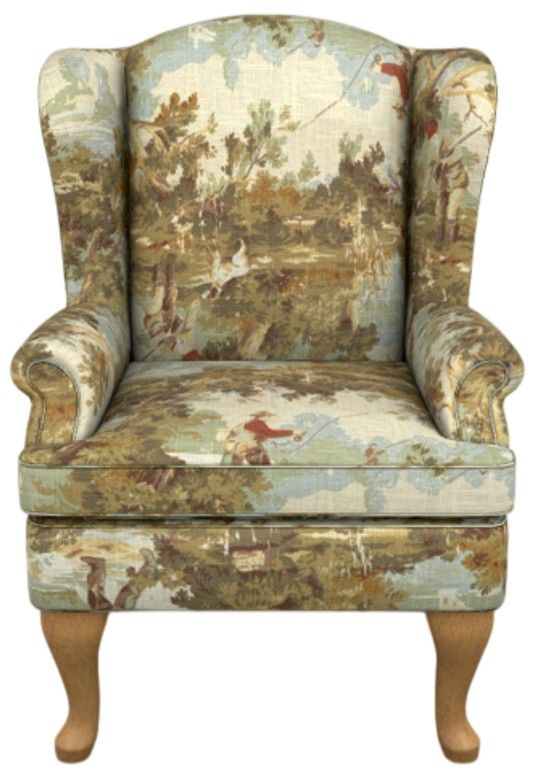Best® Home Furnishings Customizable Sylvia 35'' Wing Back Chair with Honey Birch Legs-1