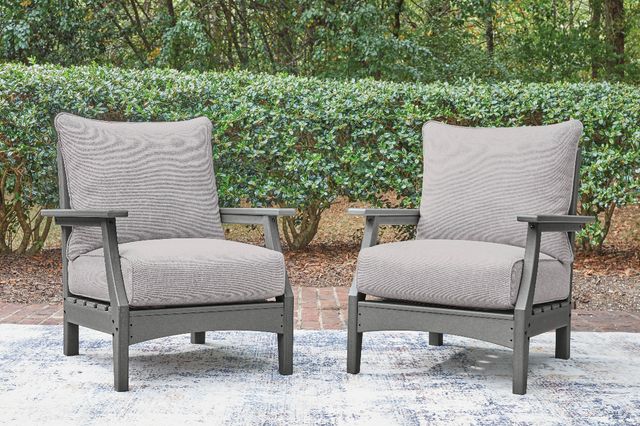 Signature Design by Ashley® Lone View Bay 2-Piece Beige/Gray Fabric/Plastic Outdoor Lounge Chair-1