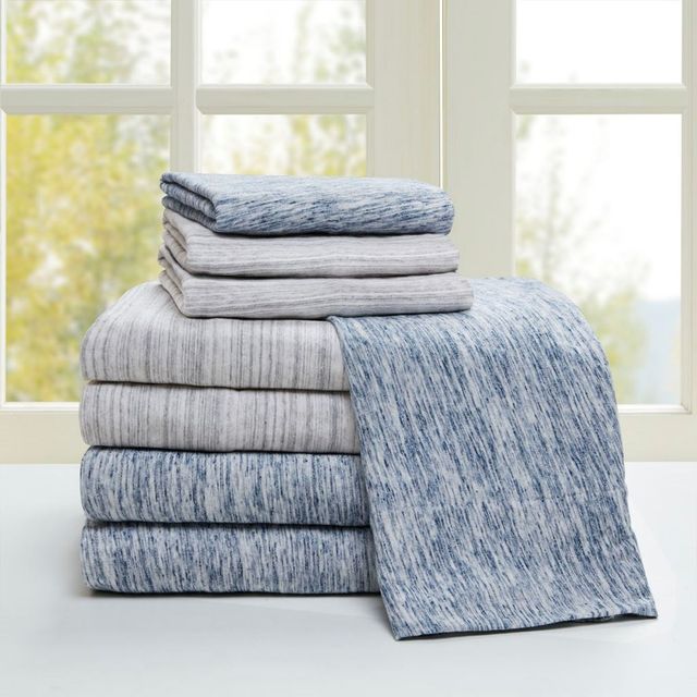Olliix by Urban Habitat Grey Full Space Dyed Cotton Jersey Knit Sheet Set-3