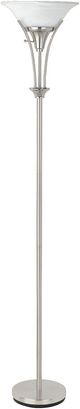 Coaster® Archie Brushed Steel Floor Lamp With Frosted Ribbed Shade-0