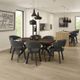 Amisco Customizable Boomerang Walnut Veneer Table with Radius Corner Butterfly Leaf Tabletop-1