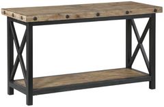 Flexsteel® Carpenter Light Brown Sofa Table with Black Metal Frames