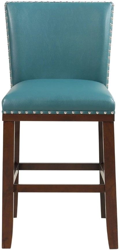 Steve Silver Co. Tiffany Espresso/Peacock Upholstered Counter Stool-1