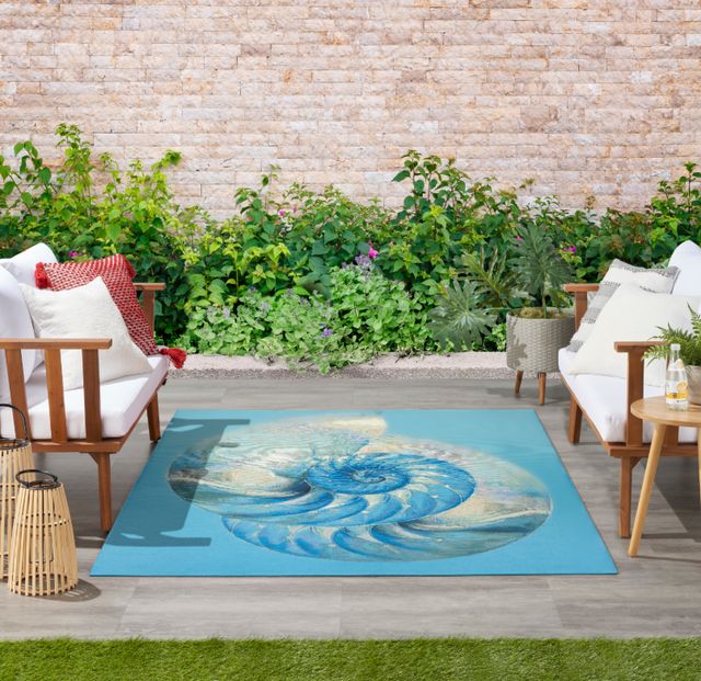 Nourison Home™ Color Splash Blue/Ivory 5'x7'  Area Rug-2