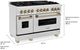 ZLINE Autograph Edition 48" Satin Stainless Steel Pro-Style Dual Fuel Range with Two Electric Ovens and Champagne Bronze Accents-2