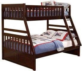 Mazin Furniture Rowe Cherry Twin/Full Bunk Bed-0