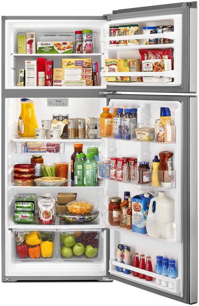 Whirlpool® 28" 17.6 Cu. Ft. Top Freezer Refrigerator-Fingerprint Resistant Metallic Steel-3