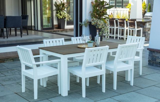 Seaside Casual Greenwich Dining Arm Chair Slatted Back Style-1