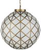 Currey & Company Polyhedron Antique Brass/White Medium Pendant-2