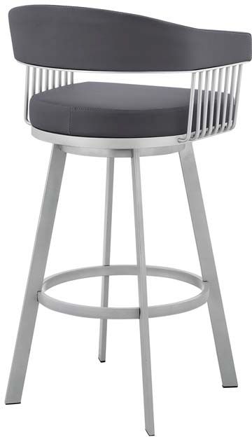 Armen Living Chelsea Slate Grey 30" Bar Stool-3