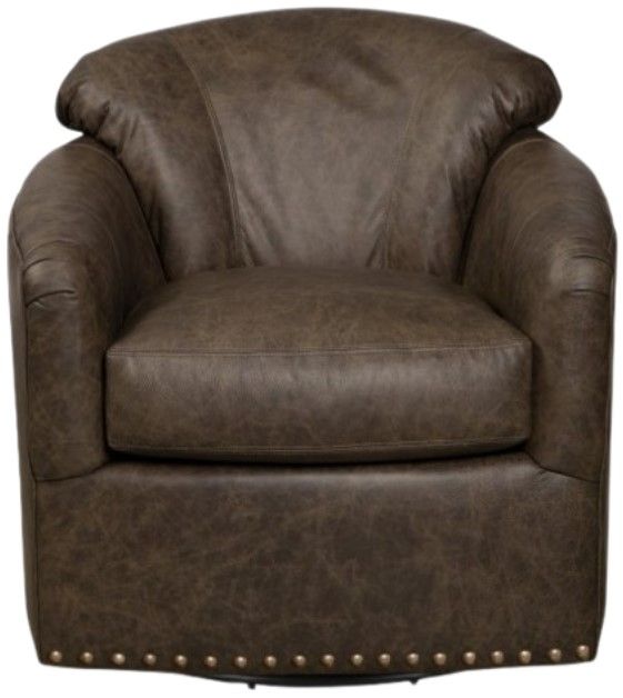Craftmaster® Customizable CM Leather Swivel Chair-4