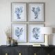 Uttermost® Mary Urban 4-Piece Shibori Coral Framed Prints Set-1