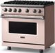 Viking® 5 Series 36" Blush Pro Style Gas (NG) Range with Polished Chrome Trim-2