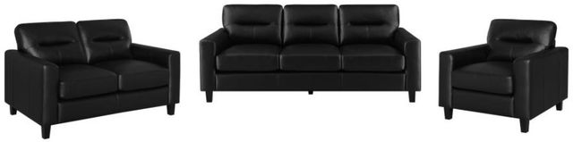 Coaster® Scotland 3-Piece Black Upholstered Sofa Set-0