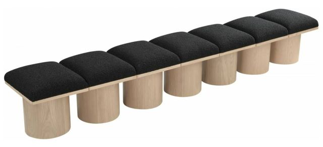 Meridian Furniture Pavilion 7-Piece Black/Natural 126" Modular Bench Set-0