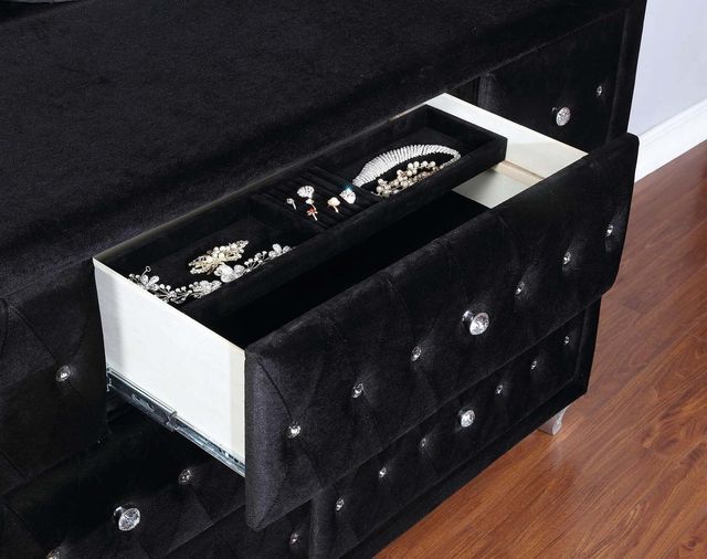 Coaster® Deanna Black Upholstered Dresser-2