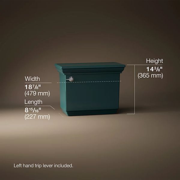 KOHLER® Memoirs® Stately Teal Toilet Tank, 1.28 Gpf-4