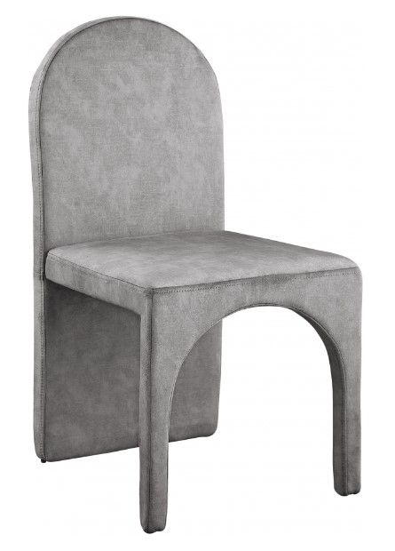 Meridian Furniture Summer Grey Velvet Dining Side Chair-0