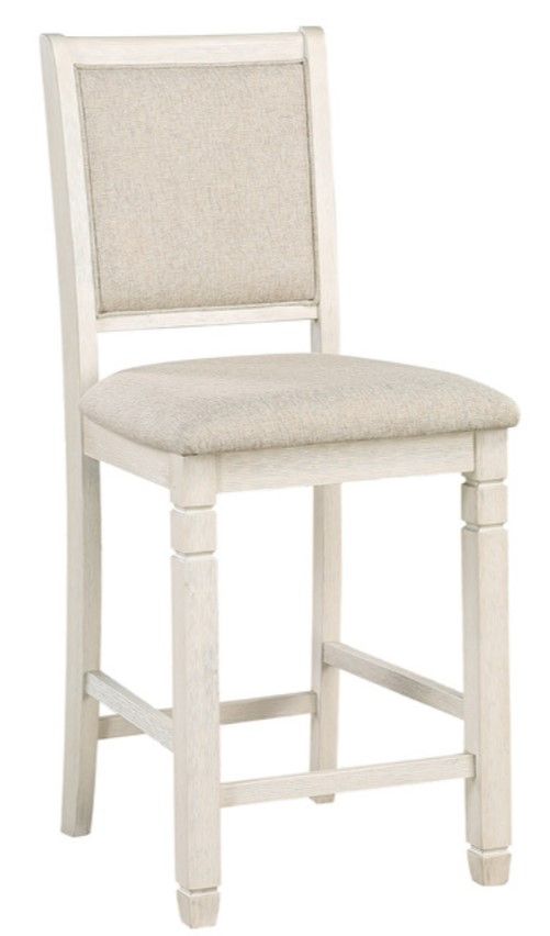 Homelegance® Asher Antique White/Beige Counter Height Chair-0
