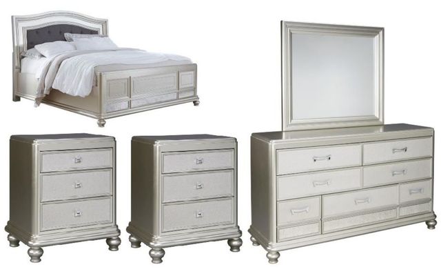 Signature Design by Ashley® Coralayne 5-Piece Gray Queen Panel Bed Set-0
