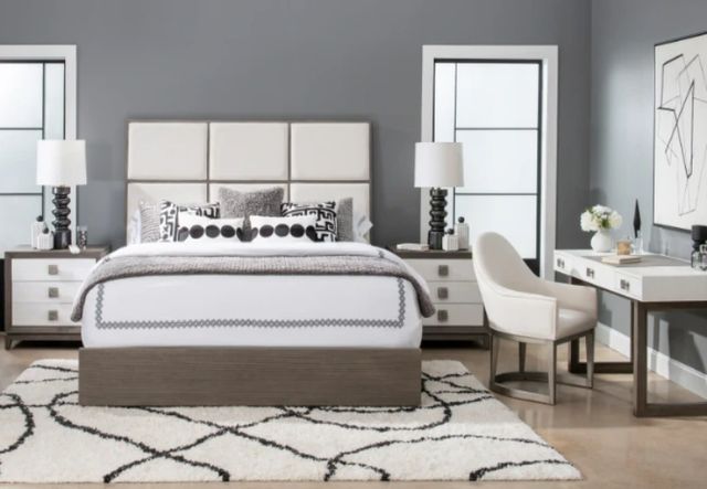 Legacy Classic Terra Luna Nightfall/White Cloud California King Upholstered Panel Bed-1