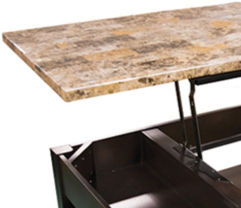 American Wholesale Furniture Breccia Dark Merlot/Faux Marble Lift Top Cocktail Table-1