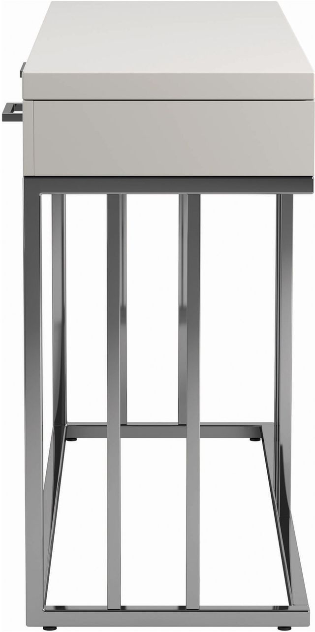 Coaster® Dalya Glossy White Two Drawers Rectangular Sofa Table with Chrome Base-4