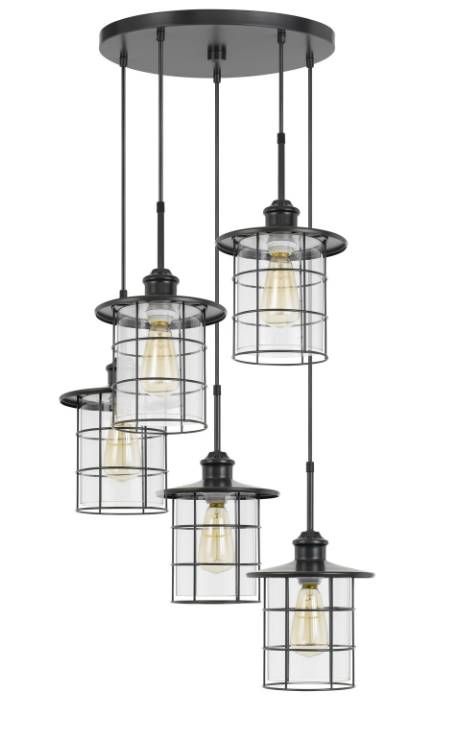 Cal® Lighting & Accessories Silverton 5-Light Dark Bronze Pendant-0