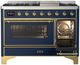 Ilve® Majestic III 48" Midnight Blue Pro Style Dual Fuel Liquid Propane Range with Triple Glass Door and Brass Trim-3