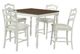 Elements International Vesta 5-Piece Brown/White Counter Table Set-0