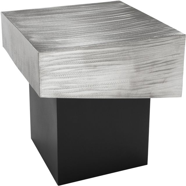 Meridian Furniture Palladium Silver/Black End Table-2