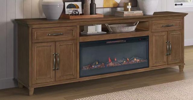 Legends Home Watson Brown 95" Fireplace Console-1