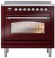 Ilve® Nostalgie II Series 36" Burgundy Pro Style Induction Range-1