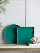 A & B Home Mimosa Turquoise Square Tray-5
