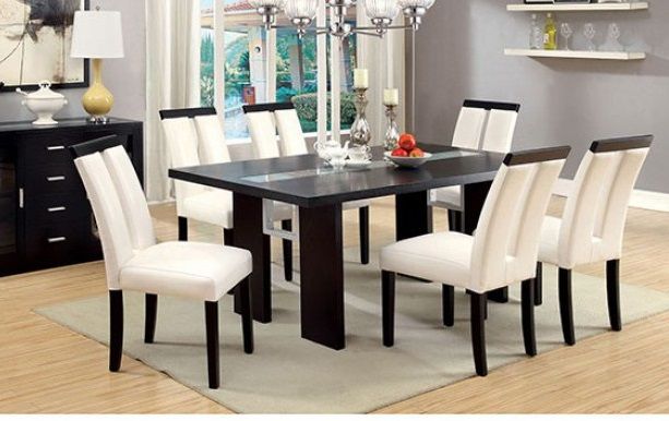 Furniture of America® Luminar 2-Piece Black/White Dining Side Chair Set-1