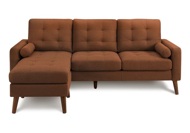 Monarch Specialties Inc. Rust 85" Sofa Lounger and Reversible Chaise with 2 Pillows-0