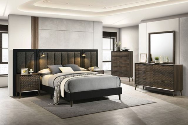 Furniture of America® Chalfont Dark Brown Queen Panel Bed-1