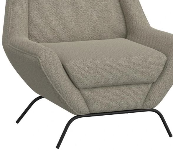 International Furniture Direct Tyne Beige/Blacksmithing Matte Black Accent Chair-2