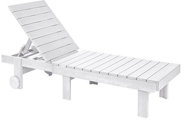 C R Plastic Generation Line White Chaise Lounge with Hidden Wheels-0
