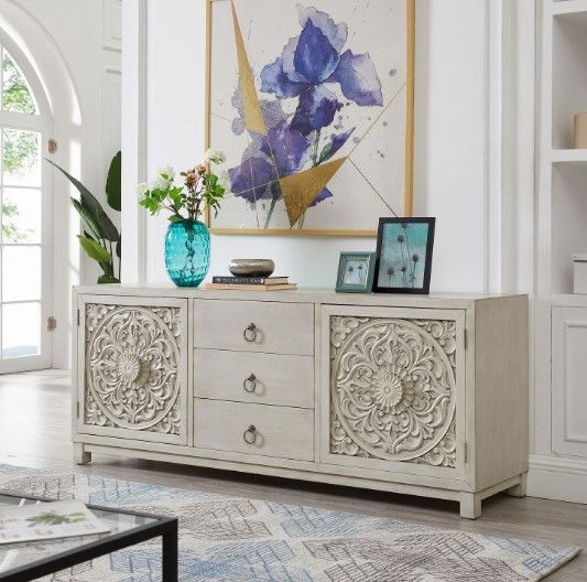 Liberty Furniture Sundance Antique Linen 72" Accent Cabinet-1