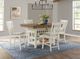 Elements International Bellevue 5-Piece Antique White/Walnut Counter Height Dining Set-2