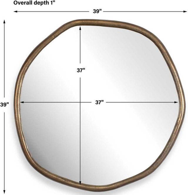 Uttermost® Ambrose Antique Brass Round Mirror-2