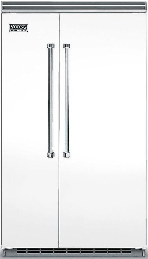 Viking® 5 Series 48 in. 29.1 Cu. Ft. Frost White Built In Side-by-Side Refrigerator-0