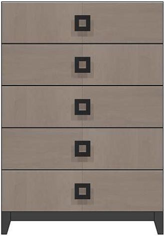 Country View Woodworking Customizable American Modern 36'' 5-Drawer Solid Wood Legs Chest-0