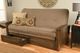 Kodiak Furniture Washington Linen Stone/Rustic Walnut Full Storage Futon with Mattress-1