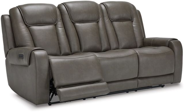 Signature Design by Ashley® Card Player Smoke Power Reclining Sofa-0
