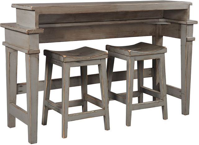 aspenhome® Reeds Farm 3-Piece Weathered Grey Console Bar Table-0