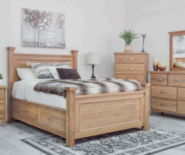 Mako Wood Furniture Natalie Antique King Storage Panel Bed-1